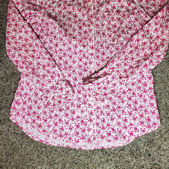 Gap Women's Size Small Pink Floral Buttondown Top - Picture 14 of 15
